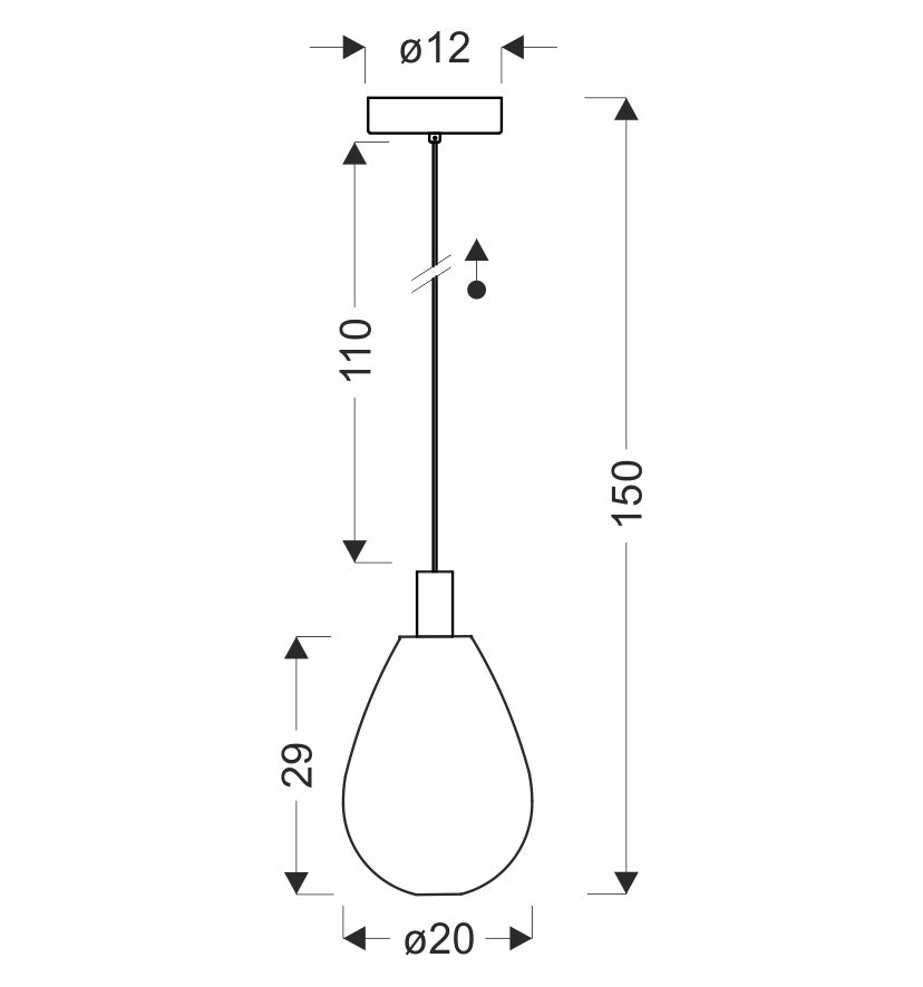 DENSO 20 lampa wisząca czarny 1x5W G9 klosz dymiony