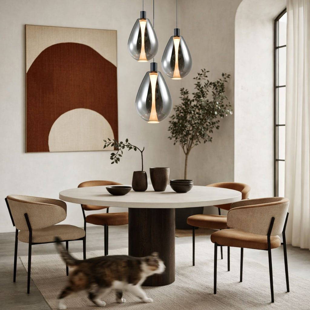 DENSO 30 lampa wisząca czarny 1x10W GU10 klosz dymiony