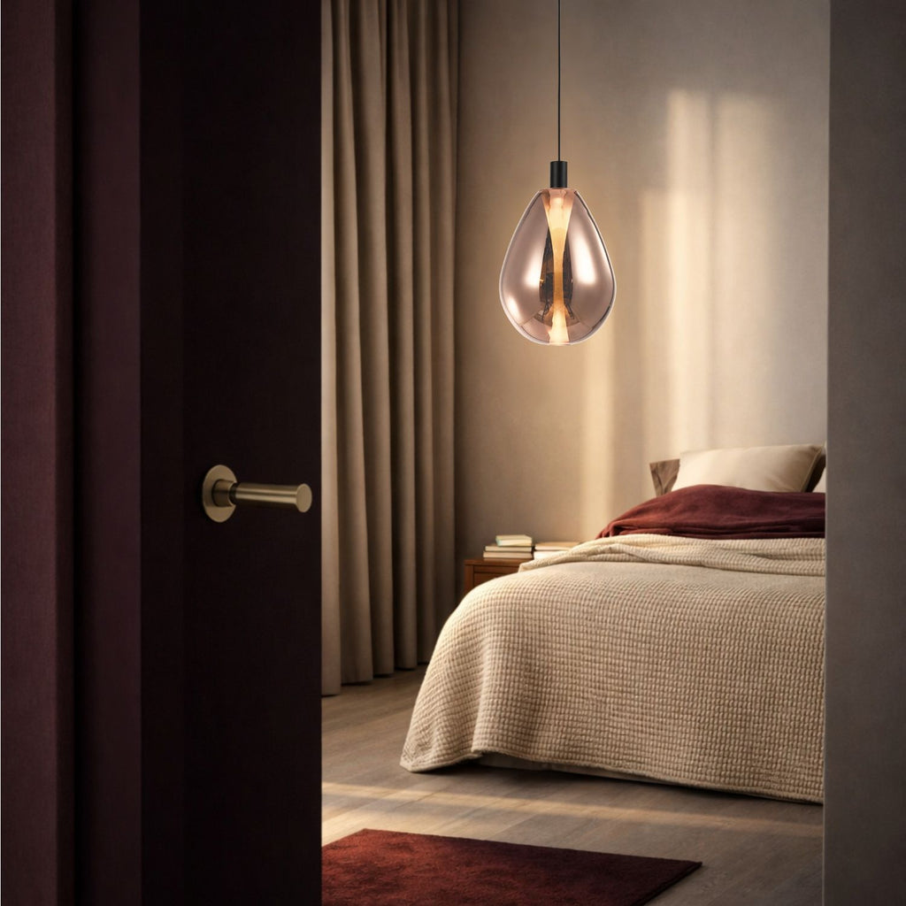 DENSO 30 lampa wisząca czarny 1x10W GU10 klosz miedziany