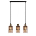 CABI lampa wisząca czarny +złoty 3x40W E14 klosz bursztynowy
