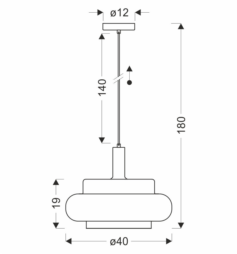BRIZI lampa wisząca czarny 1x40W E27 klosz bursztynowy mrożony