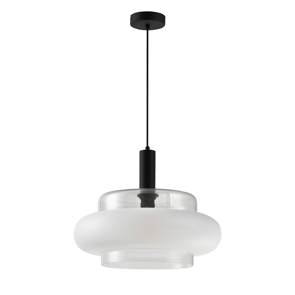 BRIZI lampa wisząca czarny 1x40W E27 klosz mrożony