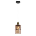 CABI lampa wisząca czarny +złoty 1x40W E14 klosz bursztynowy