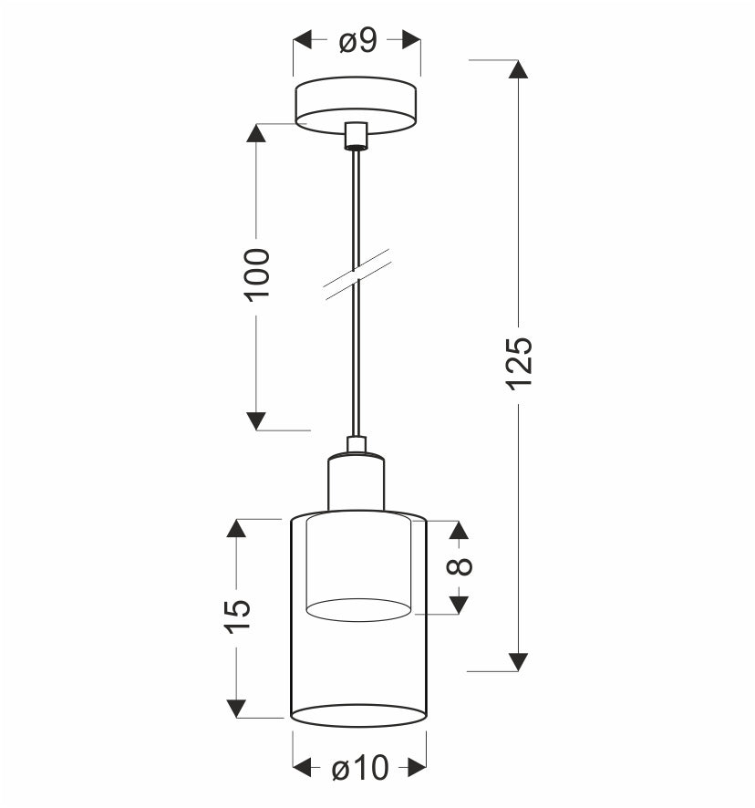 DOPPIO lampa wisząca czarny+złoty 1x40W E14 klosz bursztynowy