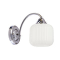 DOPO lampa kinkiet chromowy 1x40W E27 klosz biały
