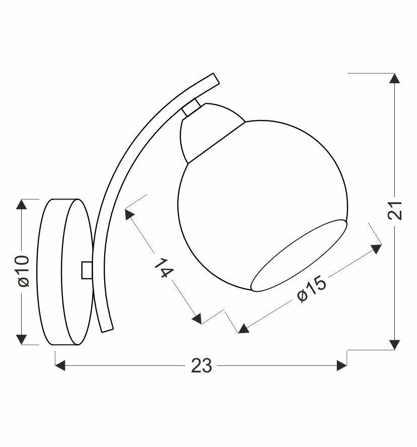 LUNORE lampa kinkiet złoty 1x40W E27 klosz bursztynowy
