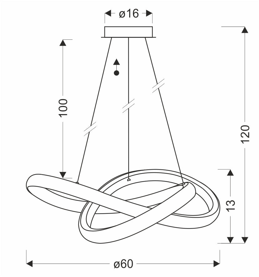 SPLOT lampa wisząca czarny 28W LED 3000, 4000, 6000K osłonka biała