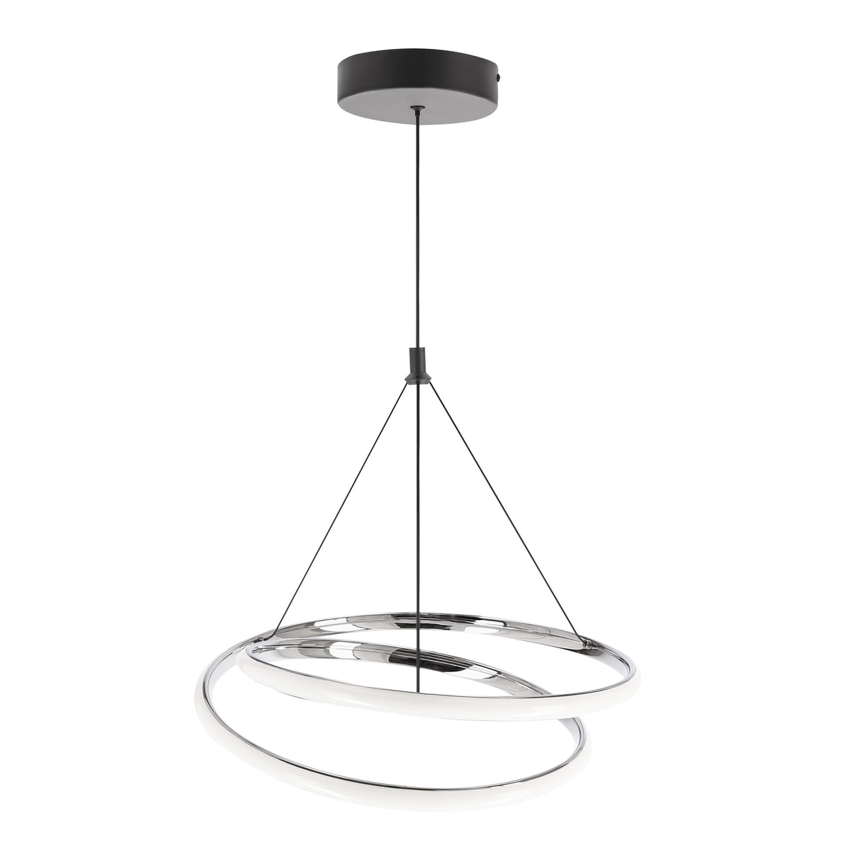 LOCO lampa wisząca czarny+chromowy 30W LED 3000, 4000, 6000K osłonka biała