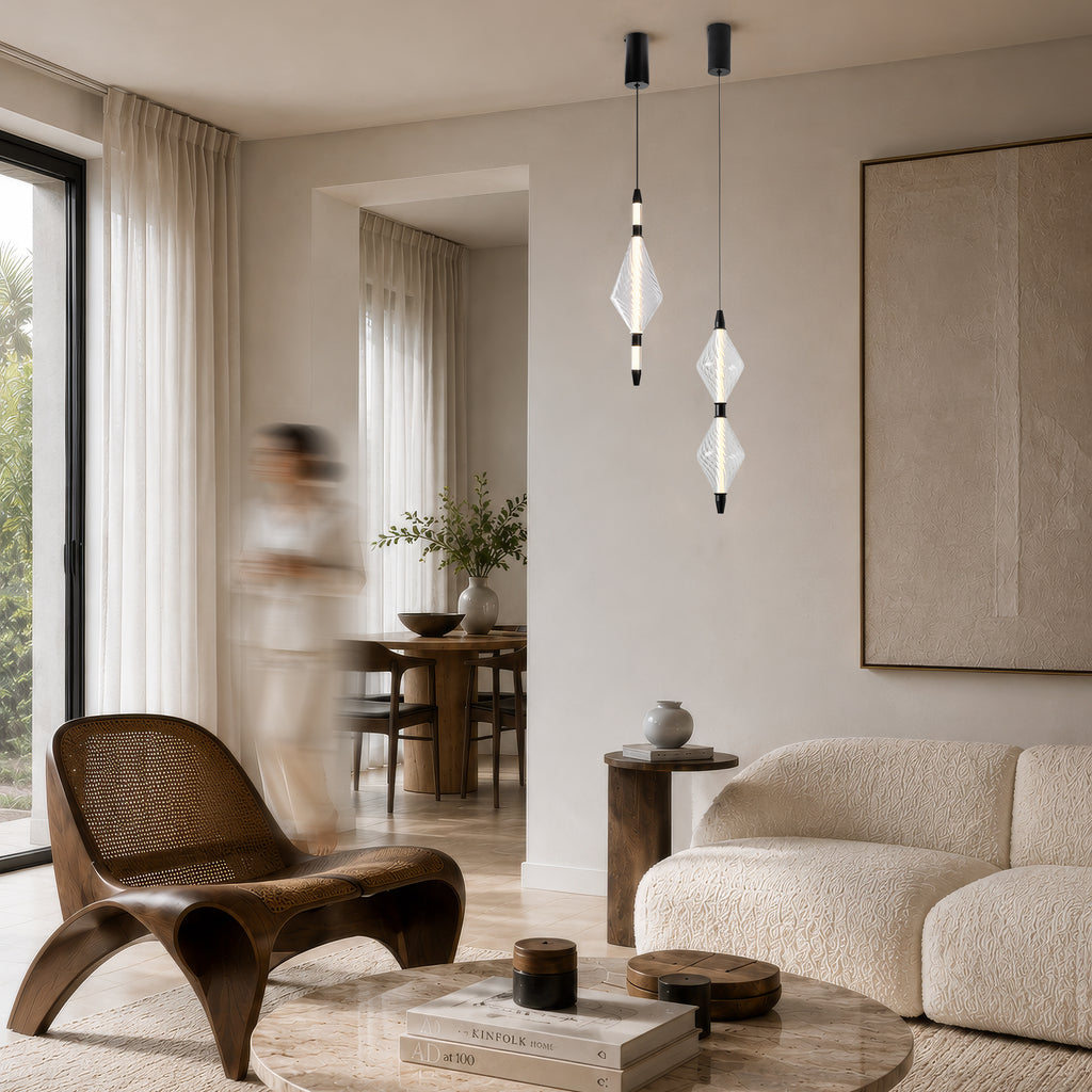 VITA lampa wisząca czarny 7,5W LED 2700K 2 x klosz bezbarwny