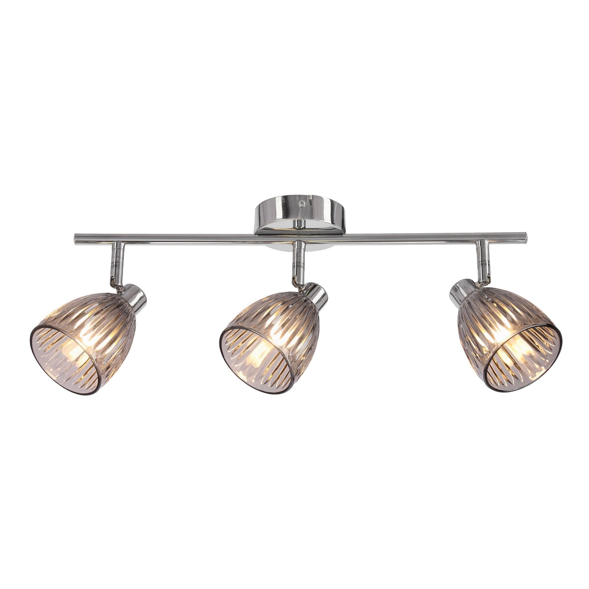 JEFFREY lampa sufitowa listwa chromowy 3x40W G9 klosz dymiony