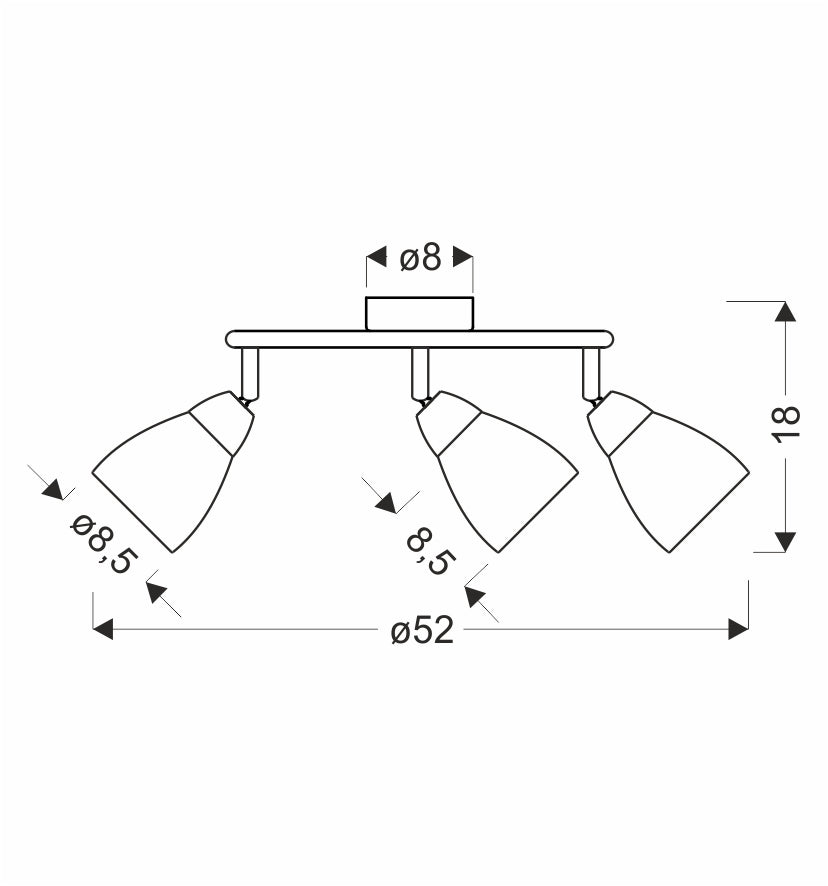 ESTELLO lampa sufitowa spirala chromowy 3x40W G9 klosz dymiony