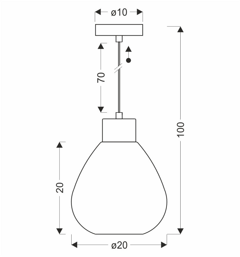 MONTE lampa wisząca czarny 1x40W E27 klosz dymiony