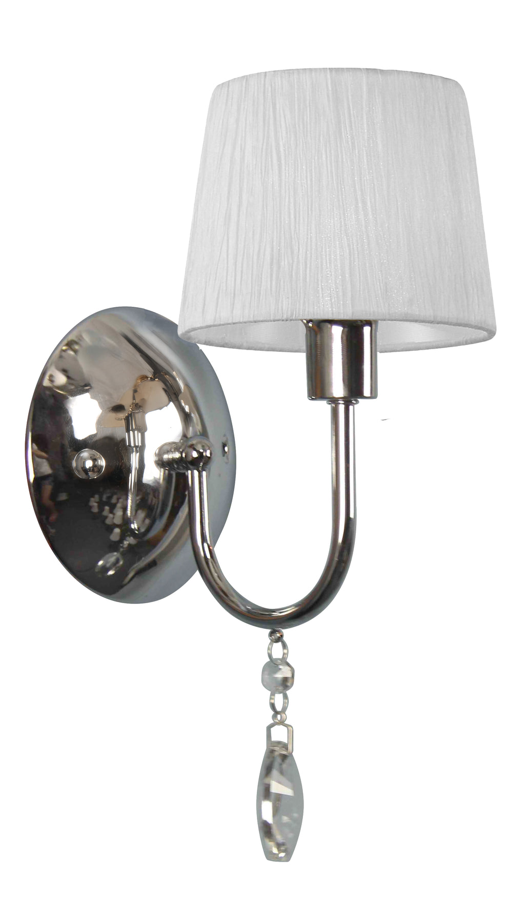 SORENTO lampa kinkiet chromowy 1X40W E14 abazur biały