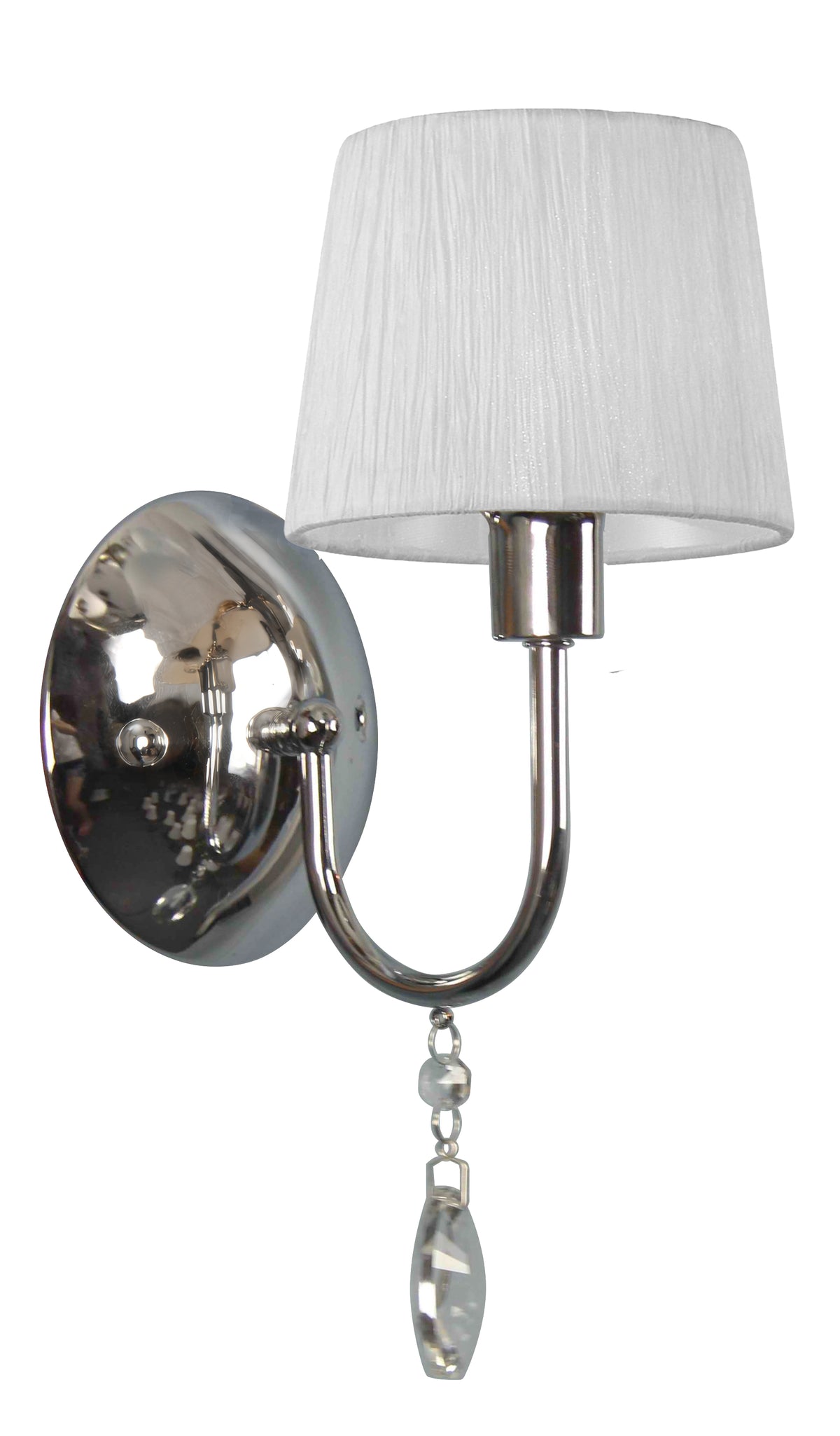 SORENTO lampa kinkiet chromowy 1X40W E14 abazur biały