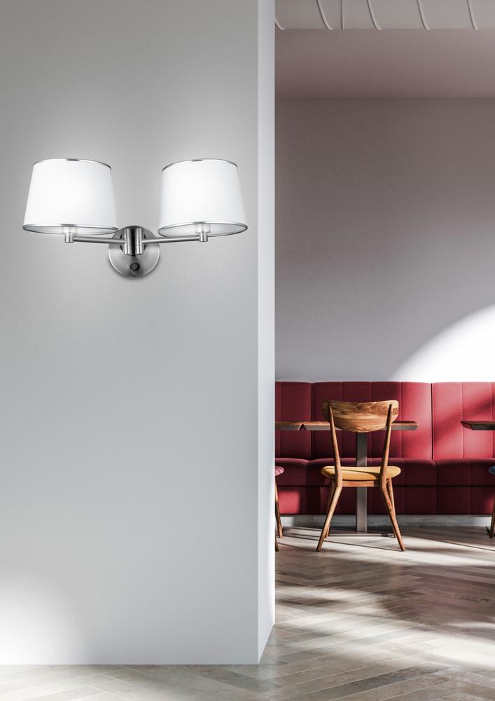 IBIS lampa kinkiet 2x40W E14 satyna
