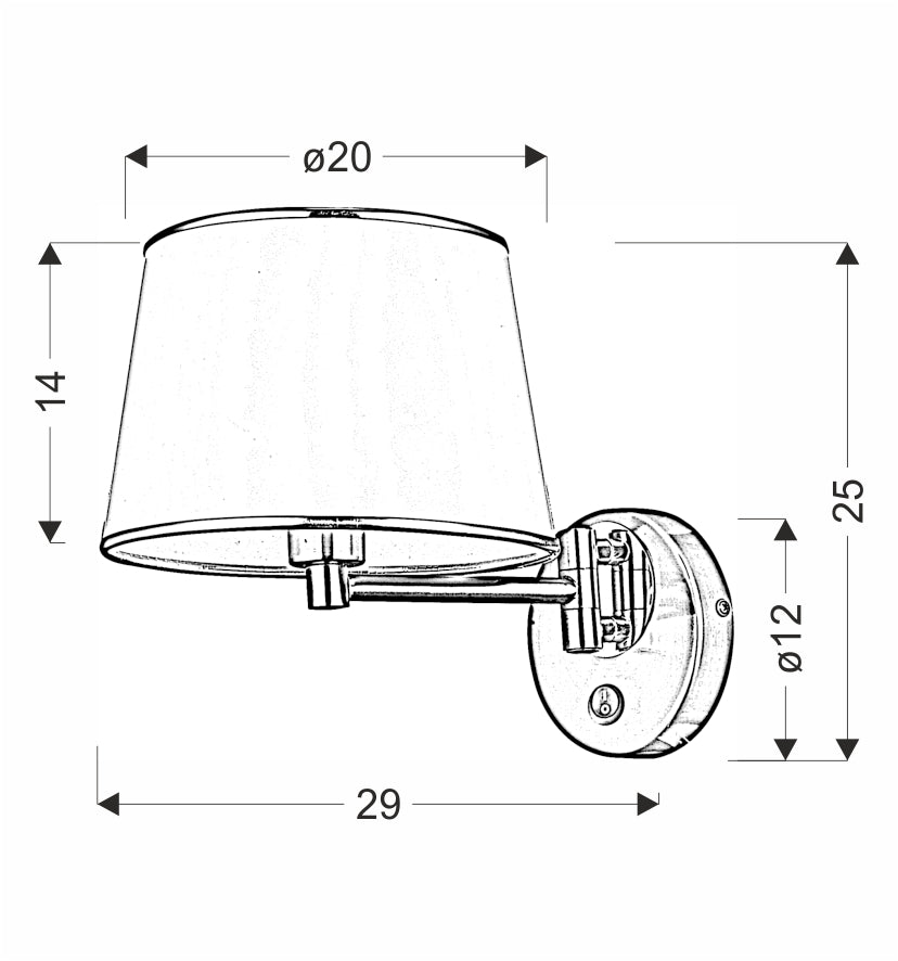 IBIS lampa kinkiet 1x40W E14 patyna