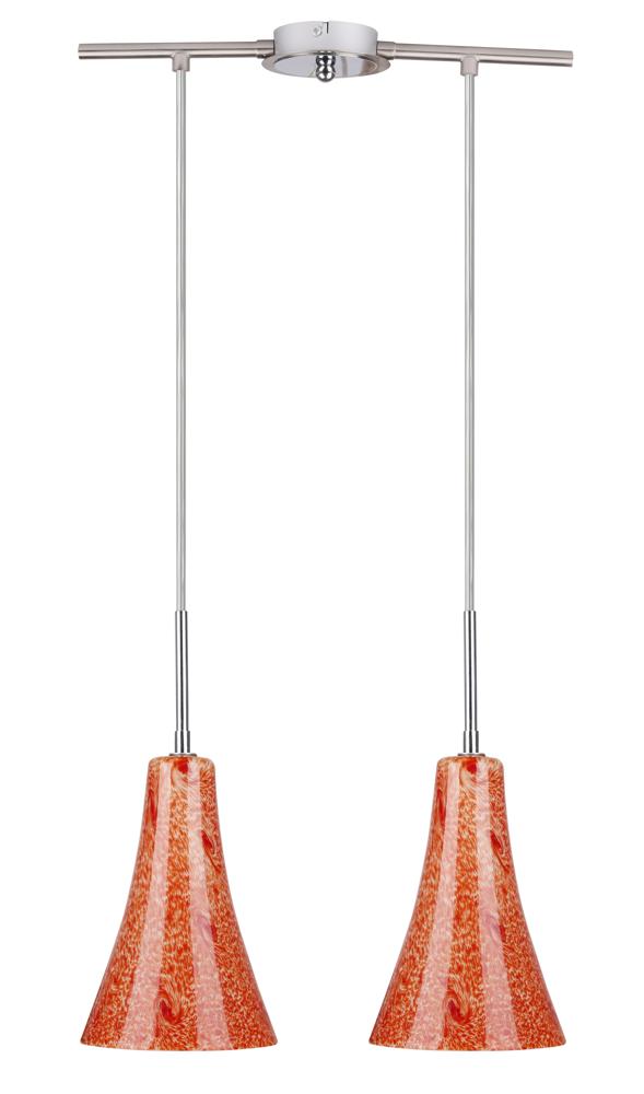 RUFI lampa wisząca 2x40 w E14 chrom/satyna nikiel