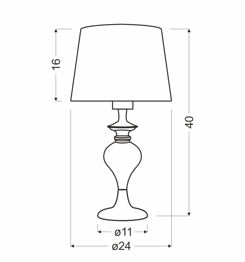GILLENIA lampa gabinetowa 40cm 1x60W E27 czarna