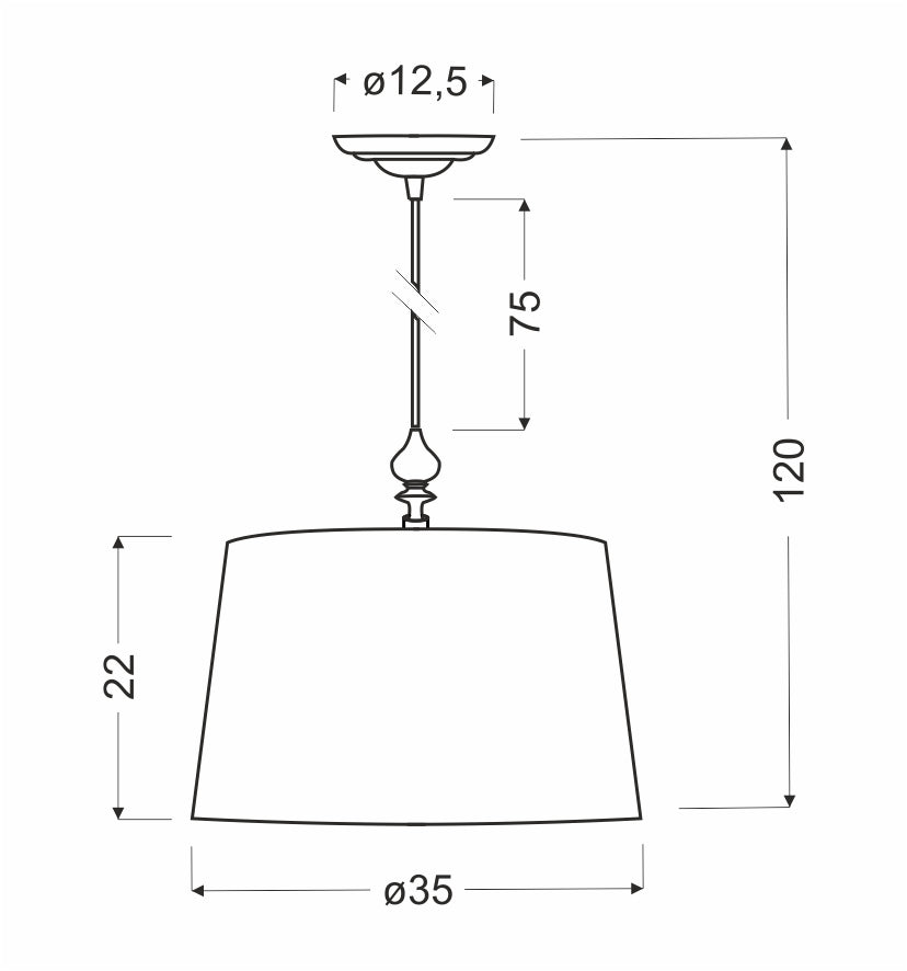 GILLENIA lampa wisząca 1x60W E27 czarny