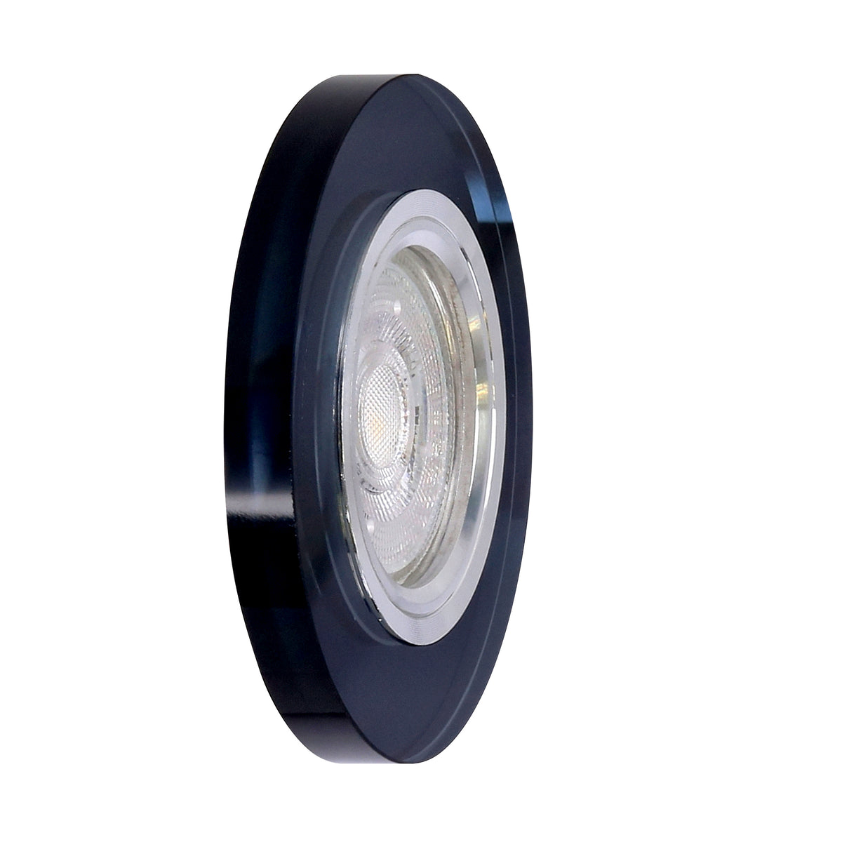 SS-15 CH/BK MR16 CHROM oczko sufitowe lampa sufitowa STAŁA OKRĄGŁA SZKŁO CZARNE