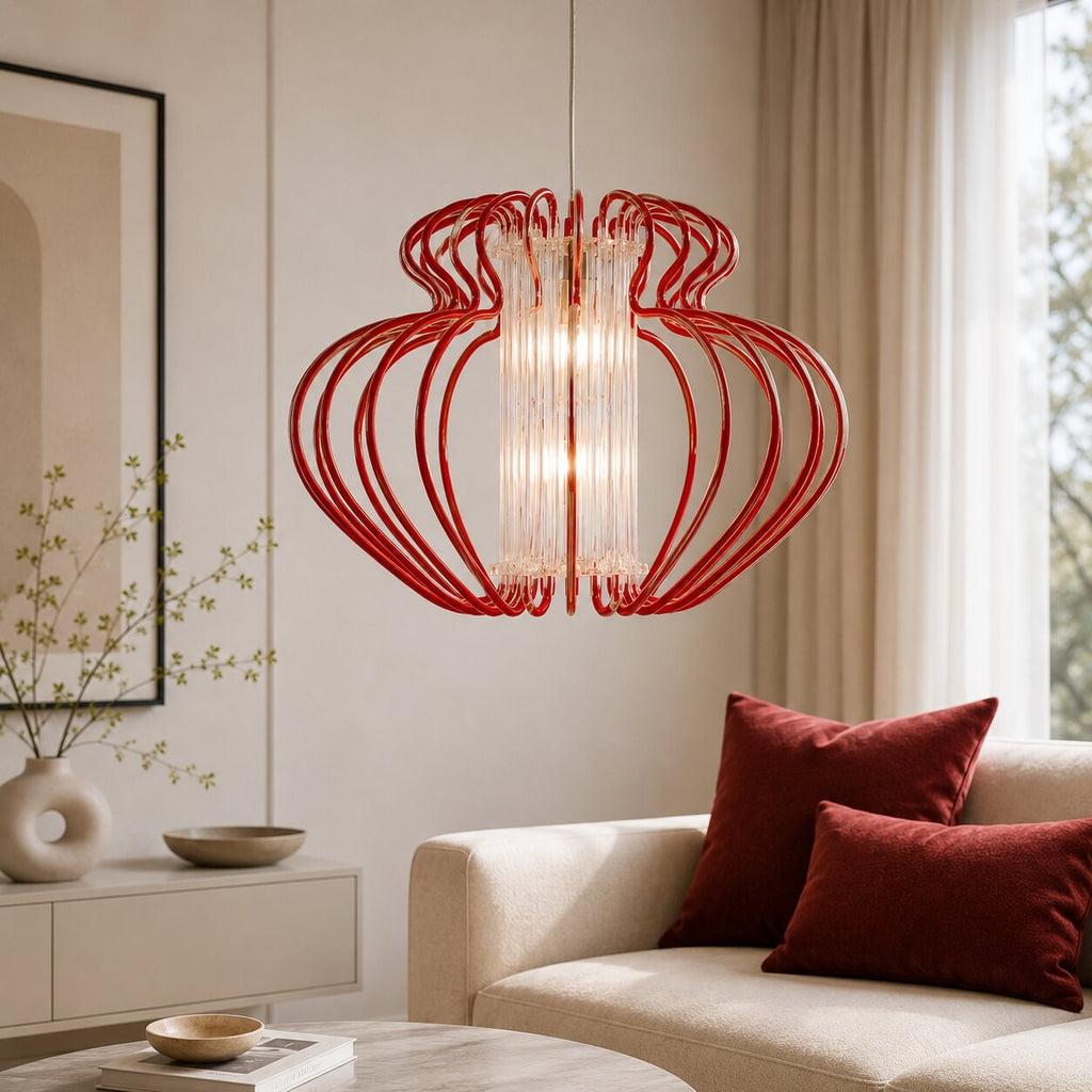 IMPERIA lampa wisząca 1x60W E27 520x420 duża czerwona promocja