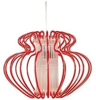 IMPERIA lampa wisząca 1x60W E27 450x330 mała czerwona promocja
