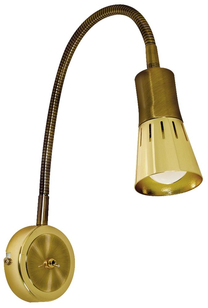 ARENA lampa kinkiet wysięgnik 1*40W r50 E14 złoto patyn