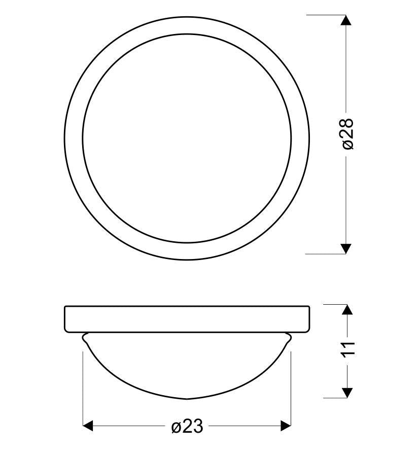 RODA lampa sufitowa plafon 265 1x60W E27 chrom IP44