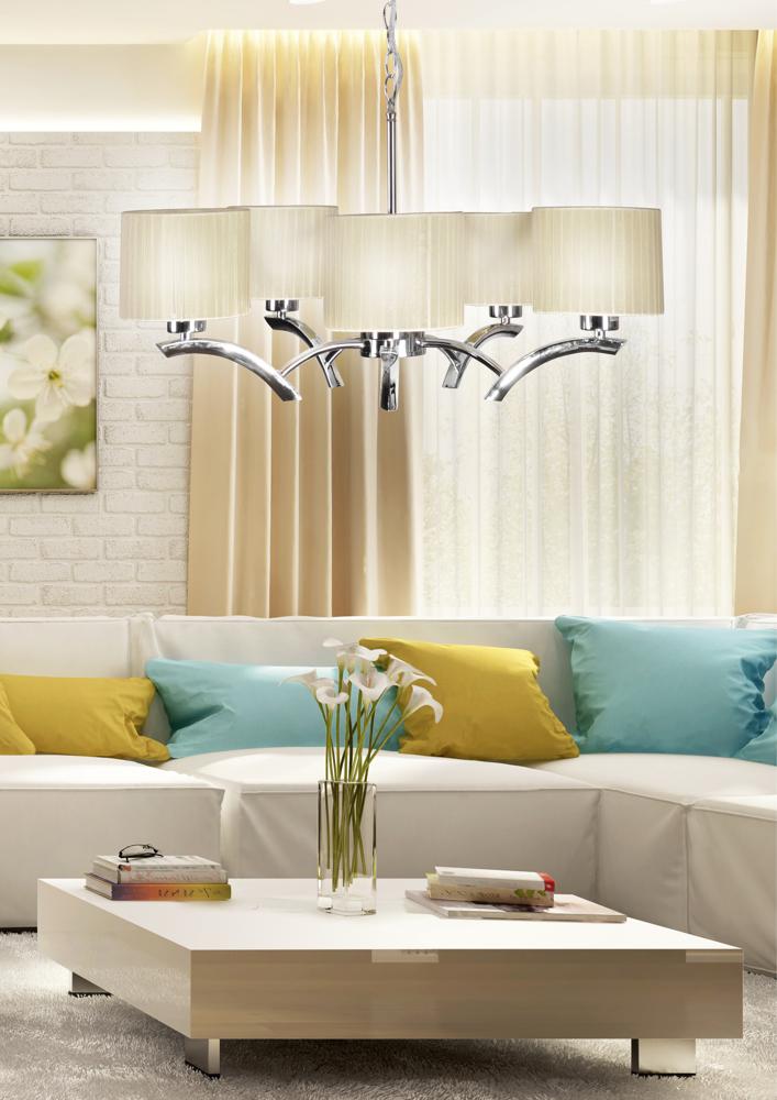 DRAGA lampa wisząca 5x60W E27 kremowy