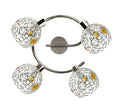 lampa aron spirala 4x40W G9 chrom kryształ bursztyn