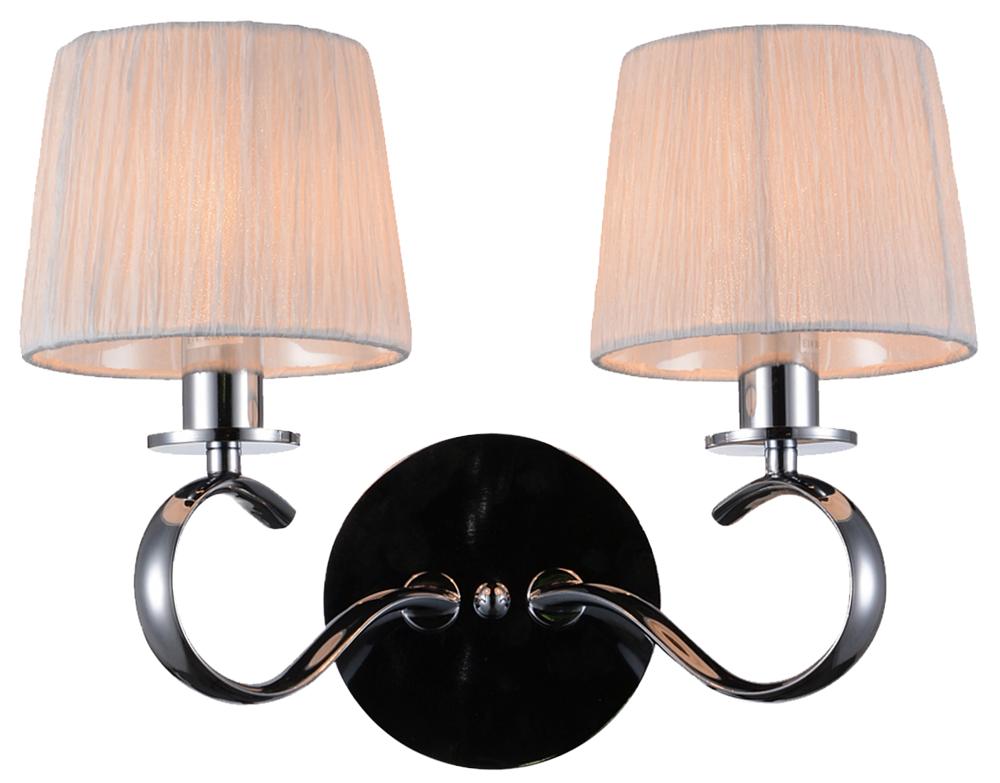 CLARA lampa kinkiet 2x40W E14 chrom / biały