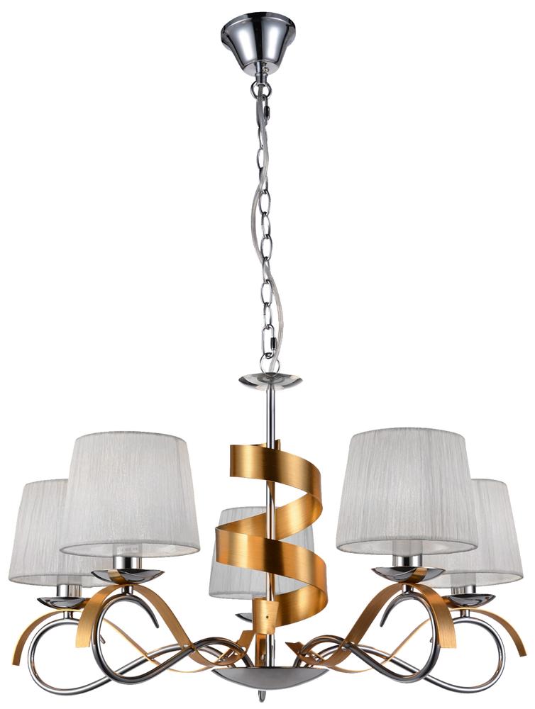 DENIS lampa wisząca 5x40W E14 chrom/złoty