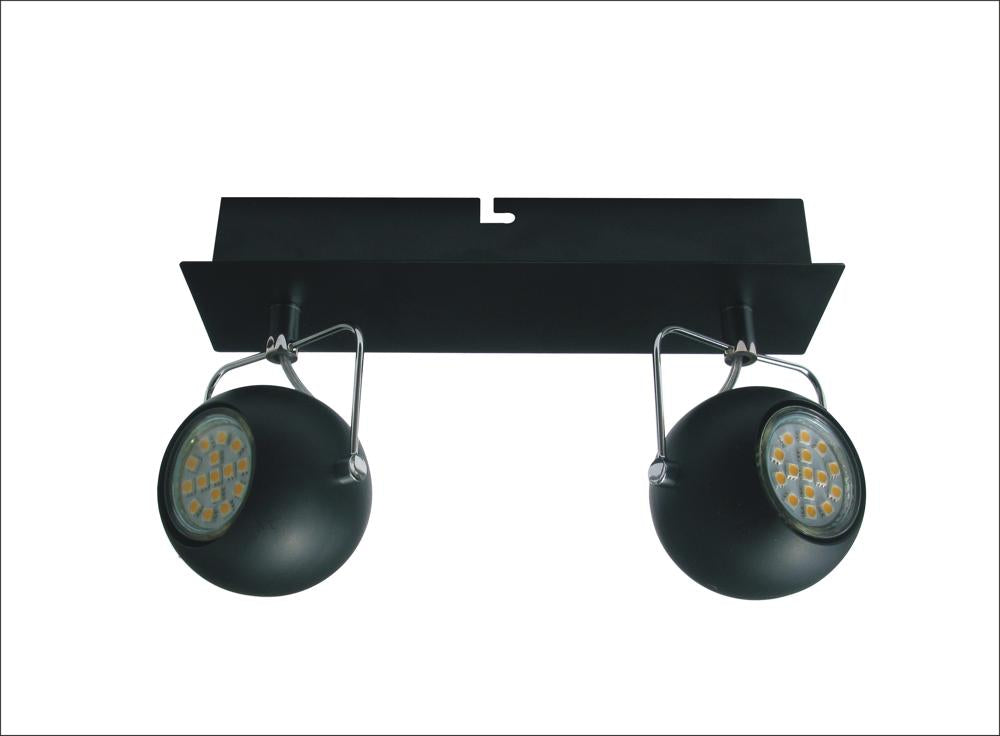 TONY lampa sufitowa listwa 2x3W LED GU10 czarny matowy