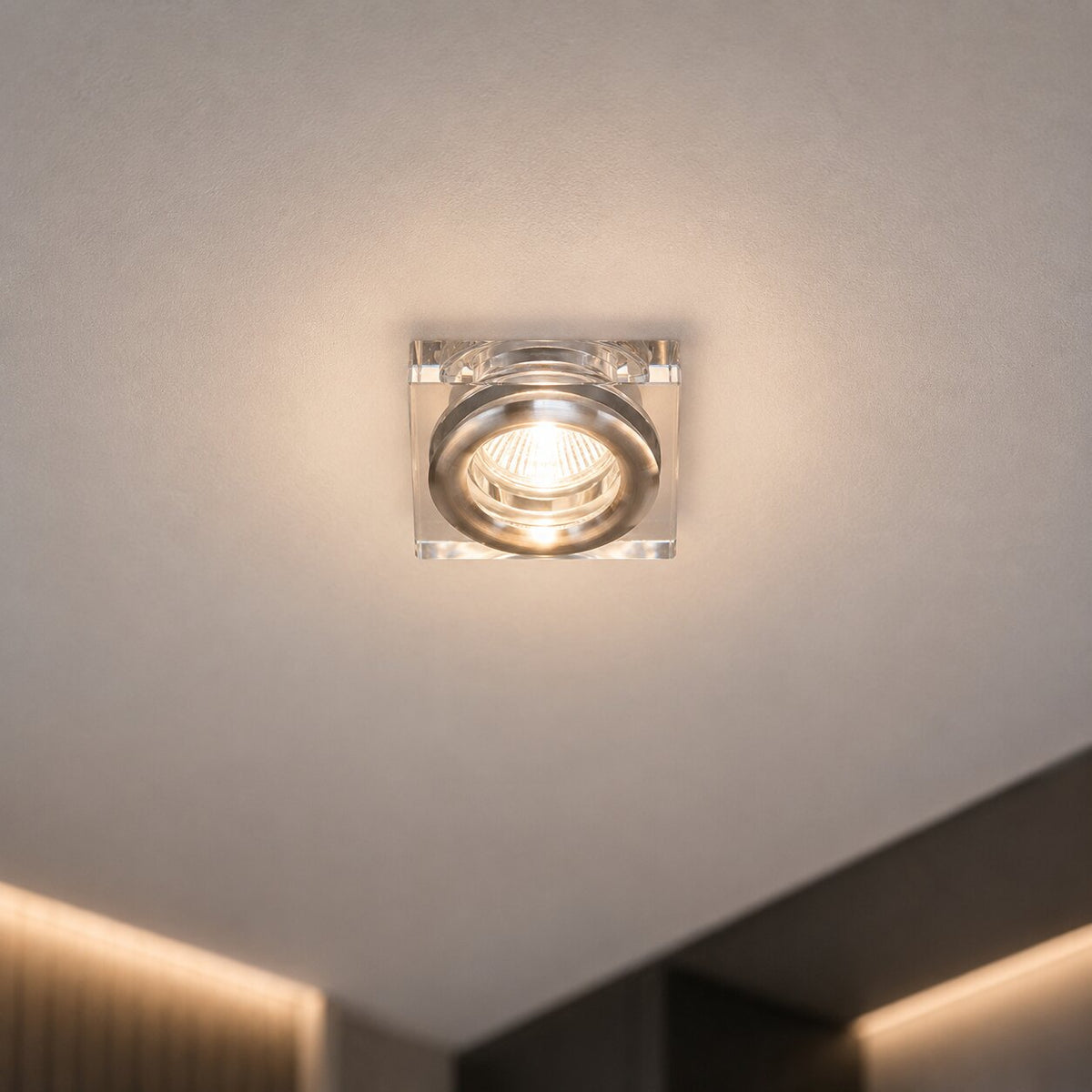 oprawa stropowa dekoracyjna kwadratowa sk-82 ch/tr mr16 1x50W chrom transparent