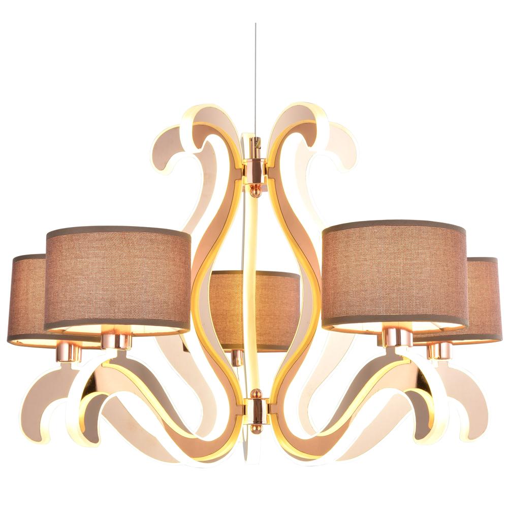 AMBROSIA 3 lampa wisząca 5x40W E14 + 43,4W LED miedziany