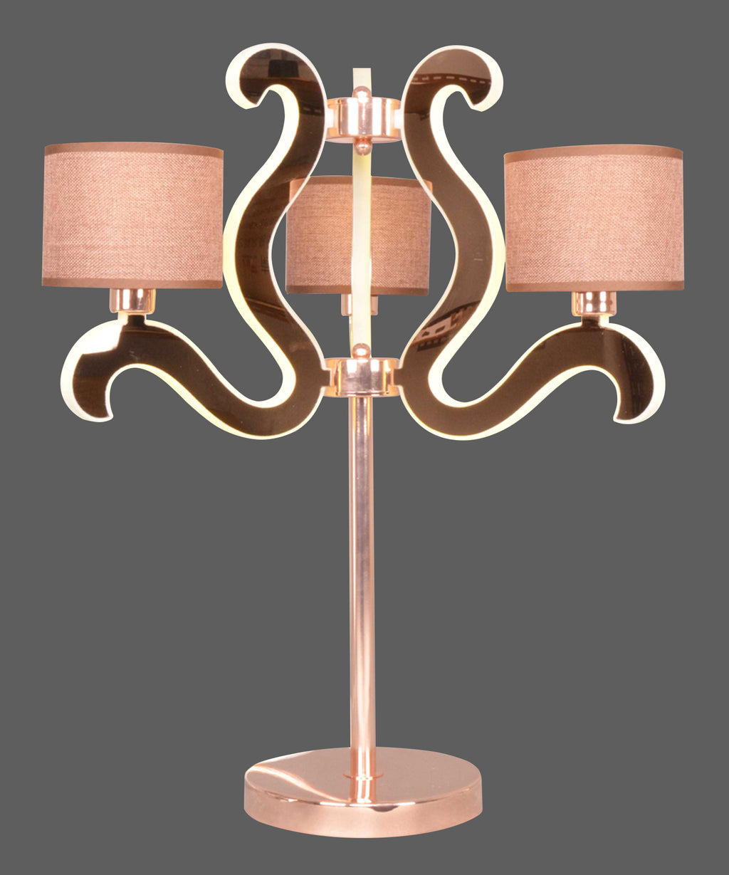 AMBROSIA 3 lampa gabinetowa 3x40W E14 + 18,4W LED miedziany