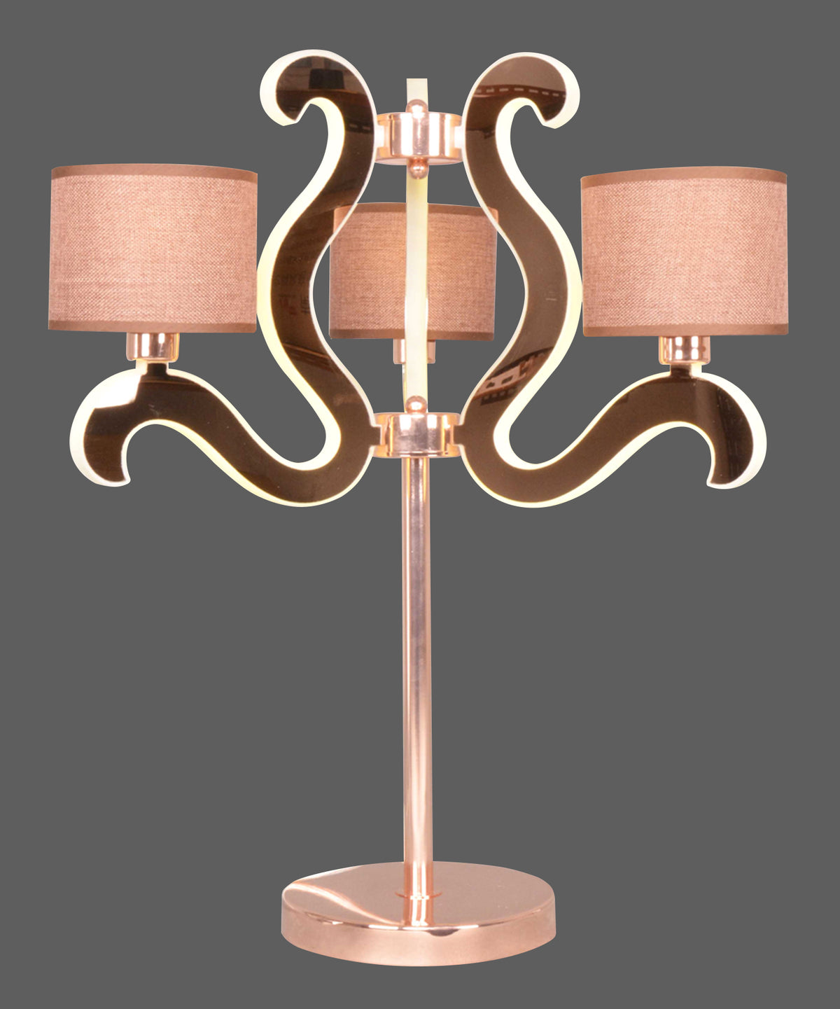 AMBROSIA 3 lampa gabinetowa 3x40W E14 + 18,4W LED miedziany