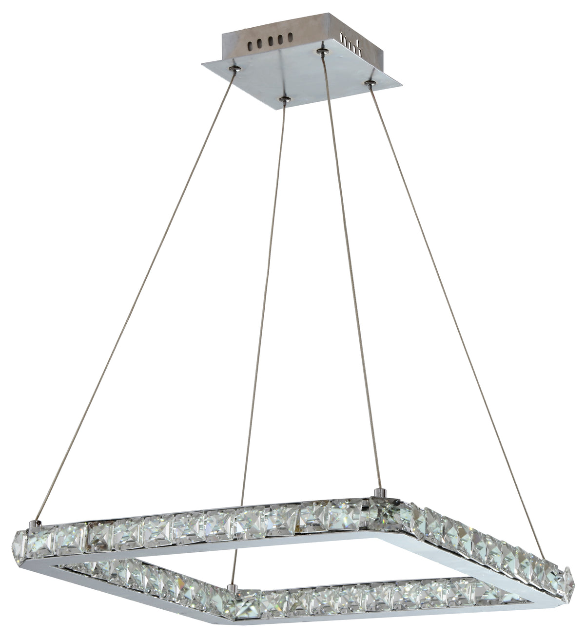 LORDS lampa wisząca kwadrat 42x42 24W LED chrom