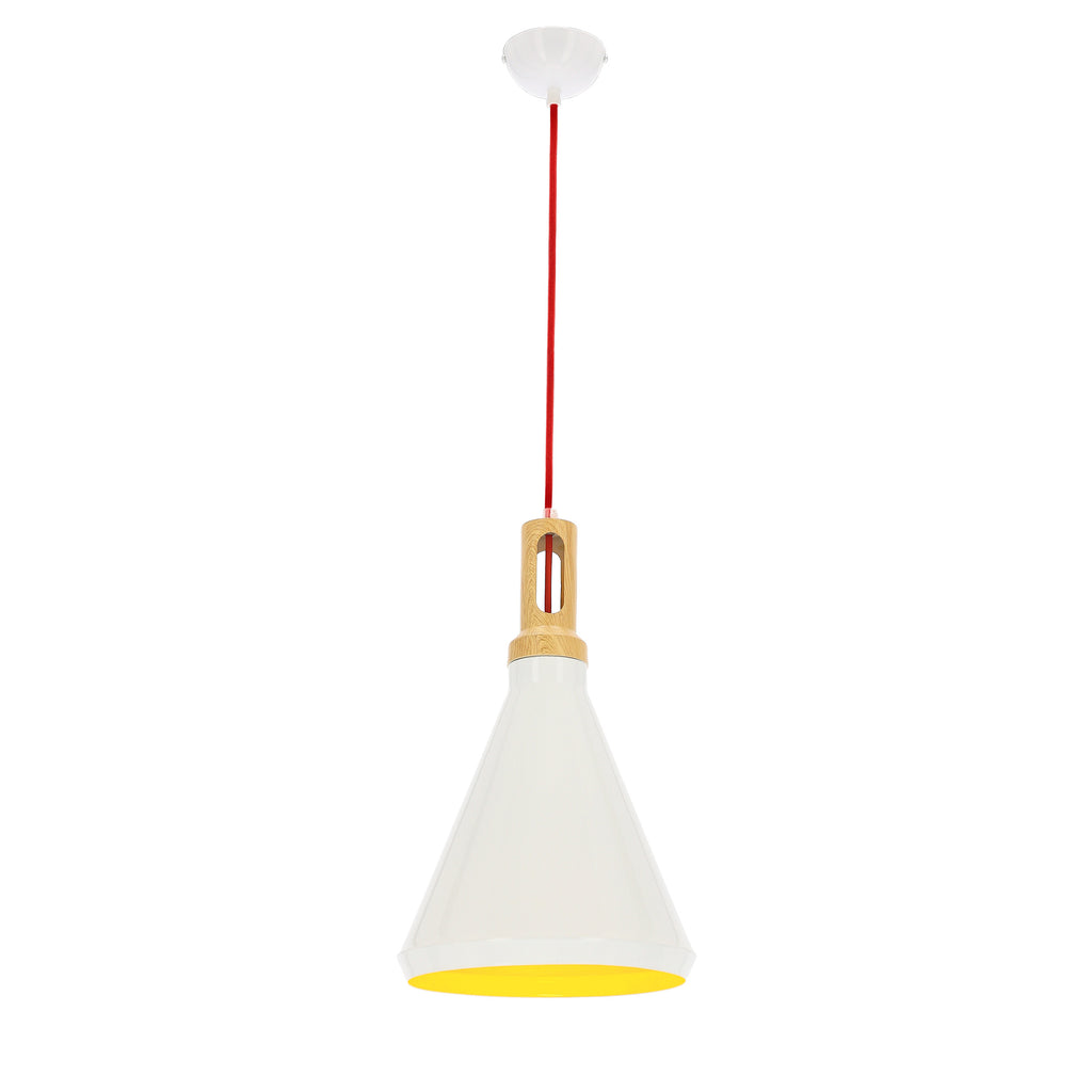ROBINSON lampa wisząca 26 1x60W E27 biały / wnętrze żółte