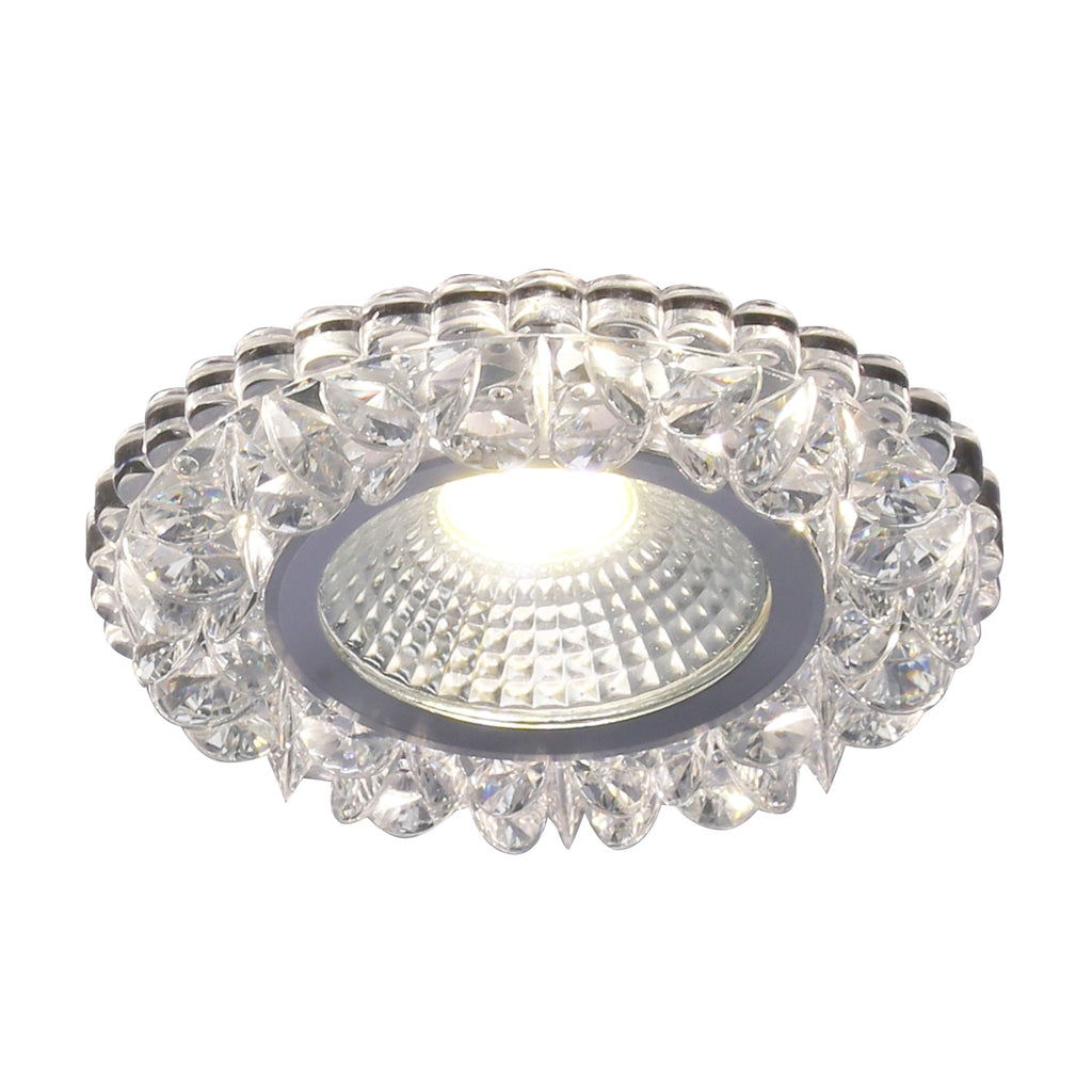 oprawa stropowa stała okrągła sak-03 al/tr 5W LED cob 230v szkło akrylowe bezbar