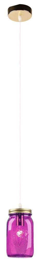 JARS lampa wisząca 10 1x40W E14 klosz fioletowy