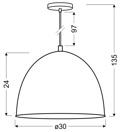 PATCH lampa wisząca 30 1x60W E27 szary + chromowany dekor