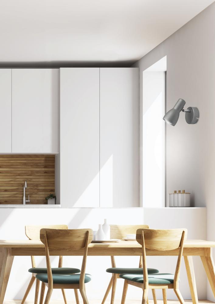 PICARDO lampa kinkiet 1x40W E14 szaro srebrny