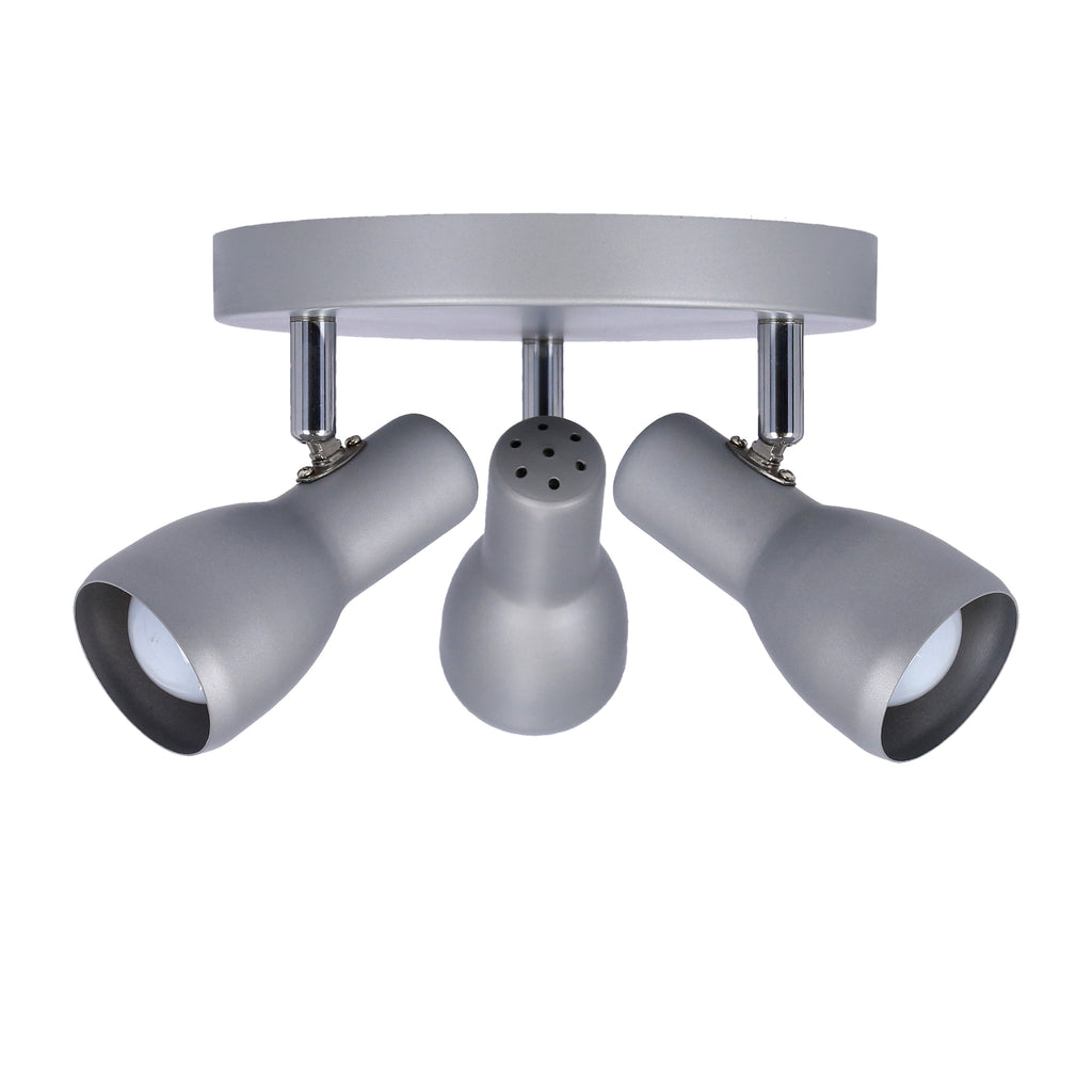 PICARDO lampa sufitowa plafon 3x40W E14 szaro srebrny