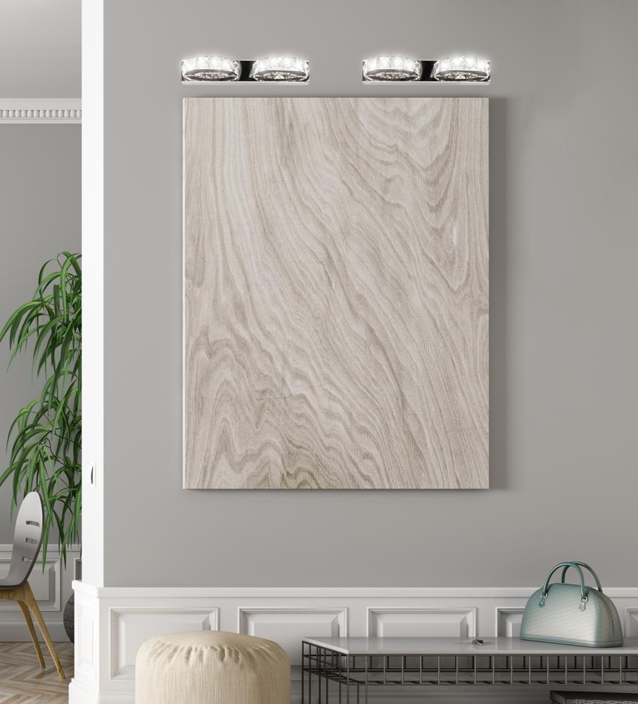 SHIPI lampa kinkiet 2x3W LED kryształki stal nierdzewna