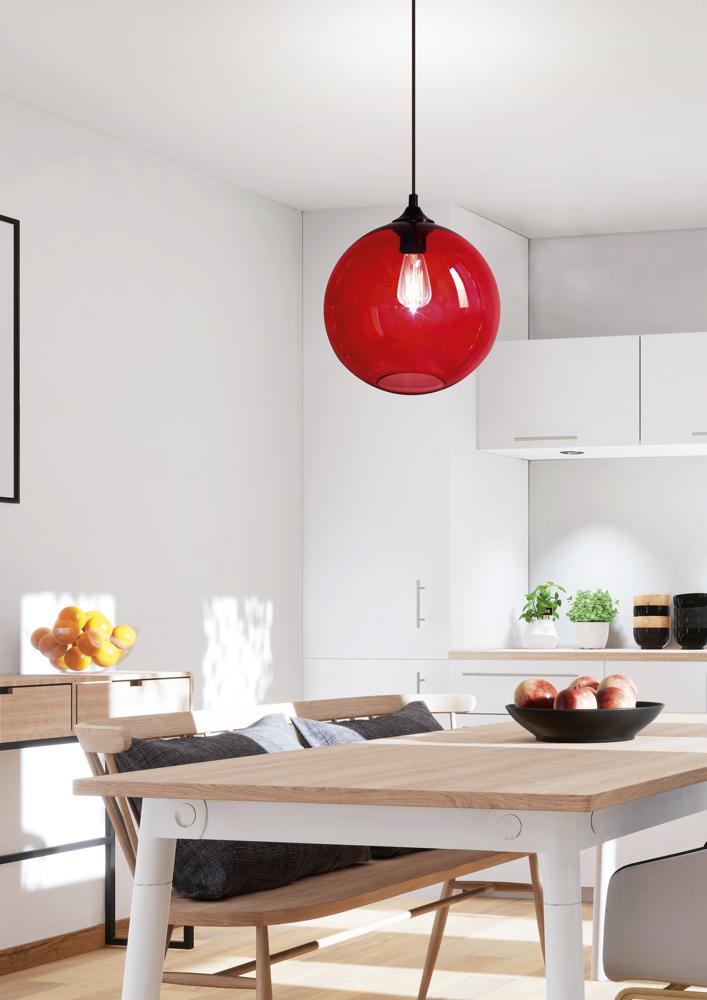 lampa wisząca edison 25 1x60W E27 czerwony