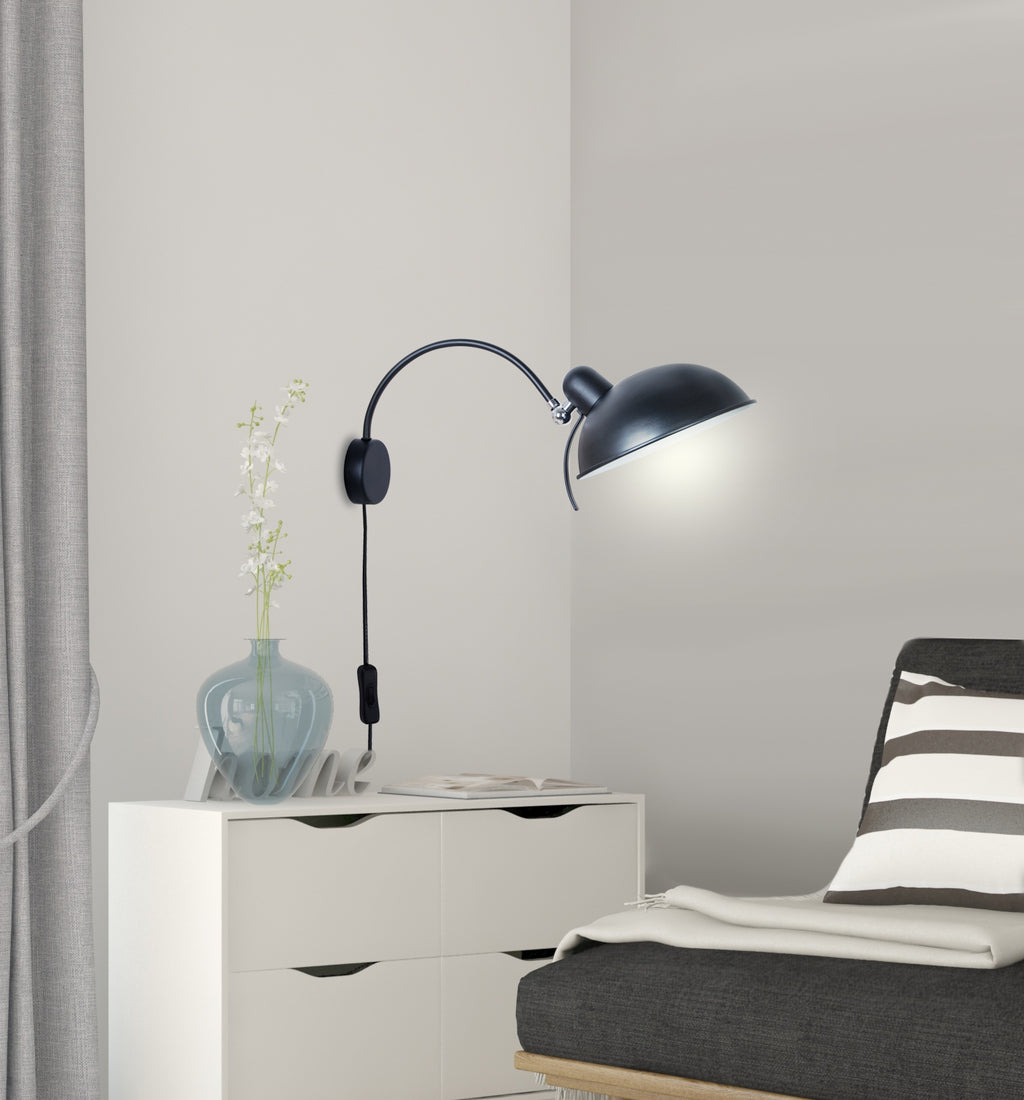 NORA lampa kinkiet 1x40W E14 czarny