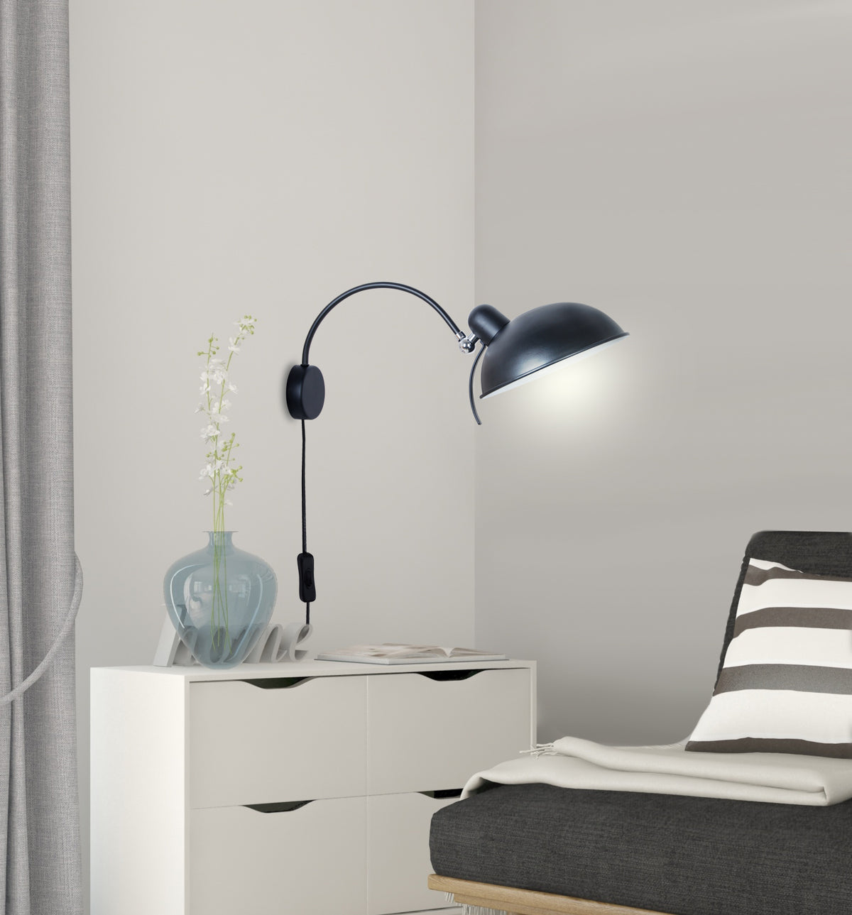 NORA lampa kinkiet 1x40W E14 czarny
