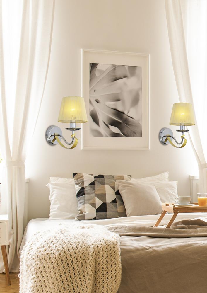 DIVA lampa kinkiet 1x40W E14 chrom/złoty