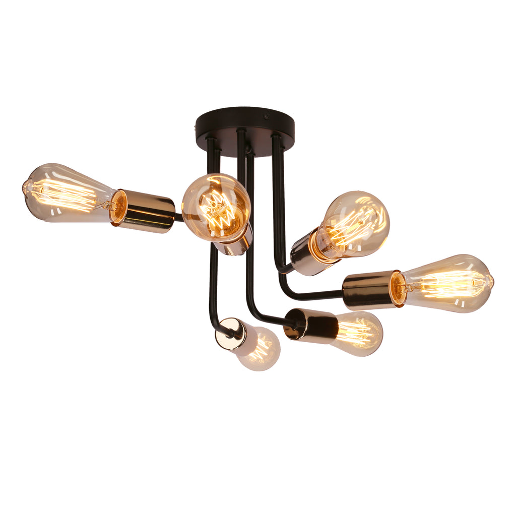 SPILL lampa wisząca 6x60W E27 czarny